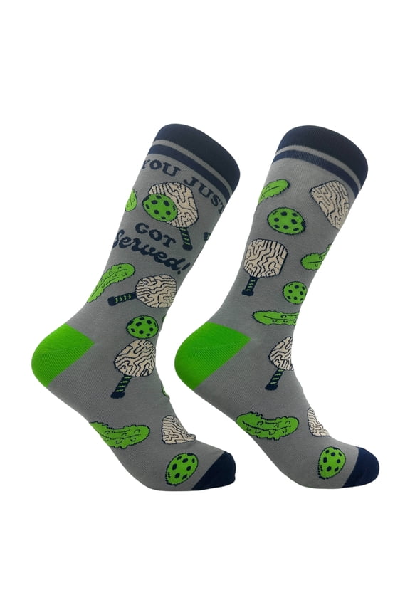 You Just Got Served Socks Funny Sarcastic Pickleball Graphic Footwear for Men