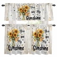 thumbnail image 1 of You Are Kitchen Curtains Valances and Tiers Set of 3 My Sunshine Vintage Sunflower Butterfly Country Tier Curtains and Valance with Rod Pocket for Small Windows, 27.5"x36", 1 of 9