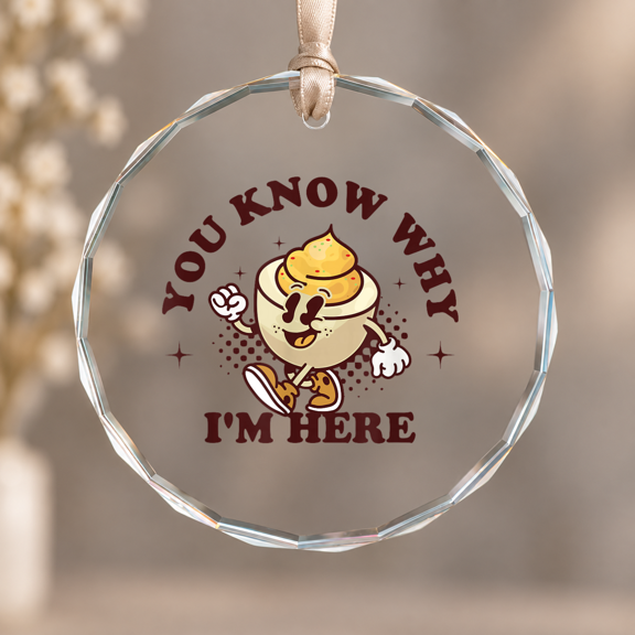 You Know Why I'm Here Deviled Egg Ornament, Home Decor, Circle Glass Ornament