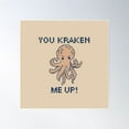 thumbnail image 1 of You Kraken Me Up! 8-Bit Pixel Art Giant Squid Poster Wall Art, Modern Wall Decor For Living Room Bedroom, 30x30 UNFRAMED, 1 of 3