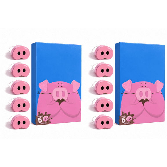 You Laugh You Lose Party Game for Family & Friends, Funny Pig Nose Game with 5 Snouts, Group Game for 4+ Players