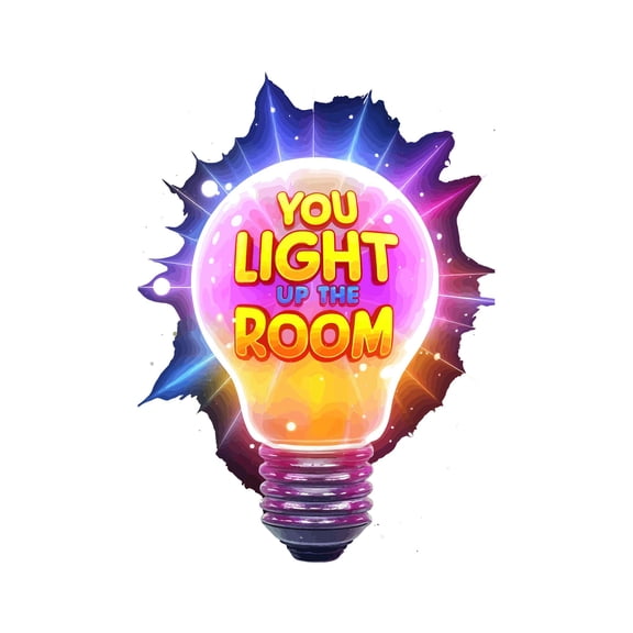 You Light Up The Room Adoration Fondness Affection Loved Quote Wall Art Sticker Designs Vinyl Stickers For Home House Walls Rooms Windows Bedroom Decoration Size (28x28 inch)