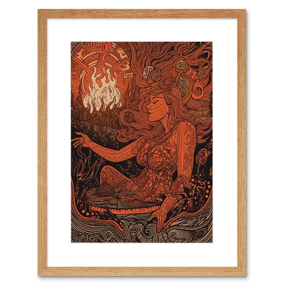 You Light my Fire The Temptress Concept Art Artwork Framed Wall Art Print 9X7 Inch