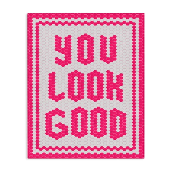 Stupell Industries You Look Good Magenta Mosaic Canvas Wall Art, design by Lettered and Lined, 48 x 36
