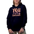 thumbnail image 1 of You Look Gorgeous, Compliment Quote with Lips, Beauty Themed Merch Gift for Makeup Artist or Lovers, Cosmetologists & Beauticians, Navy Blue Hooded Sweatshirt or Hoodie, 2XL, 1 of 5