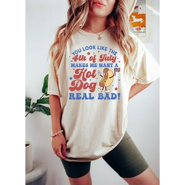 You Look Like The 4th of July T-Shirt, Funny Hot Dog Lover Tee, Independence Day Shirt, Retro 4th of July T-Shirt, Patriotic BBQ Shirt