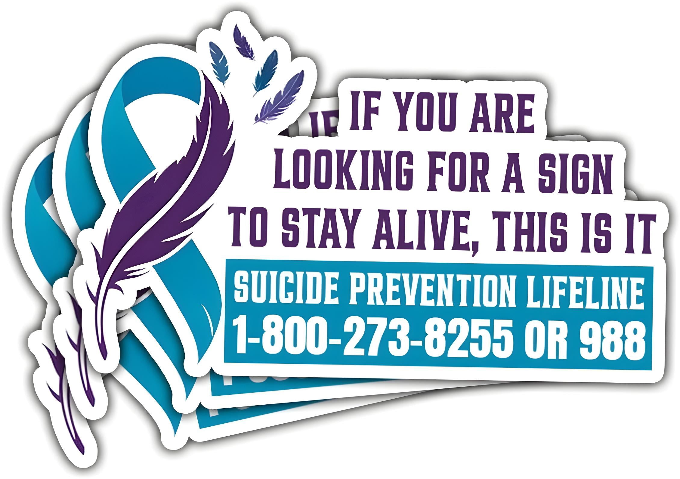 Suicide Prevention 100Pcs Mental Health Awareness Stickers - Waterproof ...