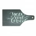 thumbnail image 1 of You Are Loved Cutting Board, Hand Written Funky Text Valentines Day Thematic Chalkboard Effect Backdrop, Decorative Tempered Glass Cutting and Serving Board, in 3 Sizes, by Ambesonne, 1 of 2