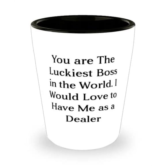 You are The Luckiest Boss in the World. I Would Love to Shot Glass, Dealer Present From Friends, Funny Ceramic Cup For Men Women, Funny shot glass, Unique shot glass, Gift for him, Gift for her,