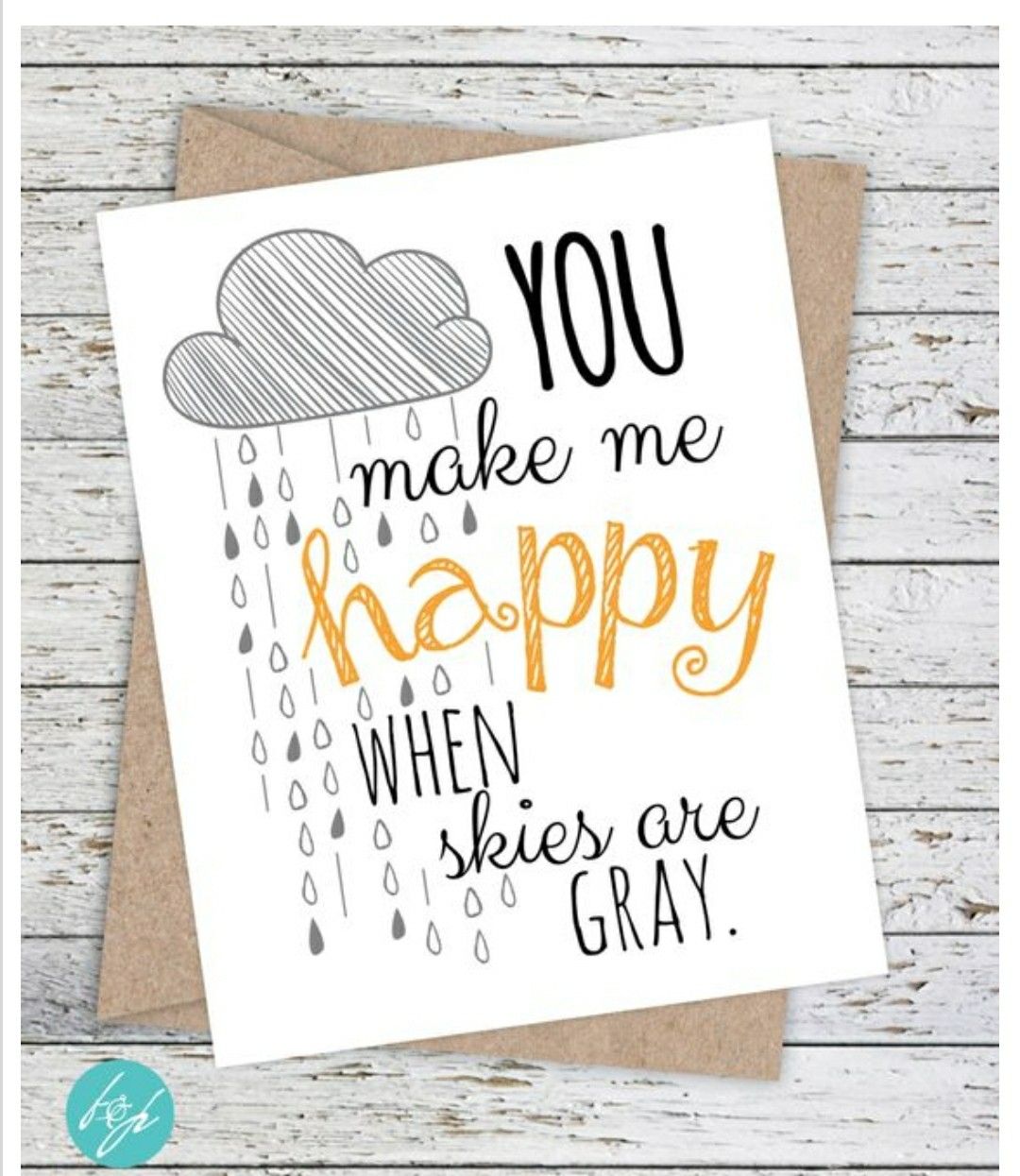 You Make Me Happy Greeting Card – Positive Message with Cloud Design ...