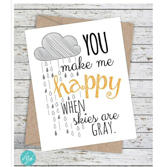 You Make Me Happy Greeting Card  Positive Message with Cloud Design  Blank Inside, Envelope Included  Perfect for Encouragement, Birthdays, and Just Because