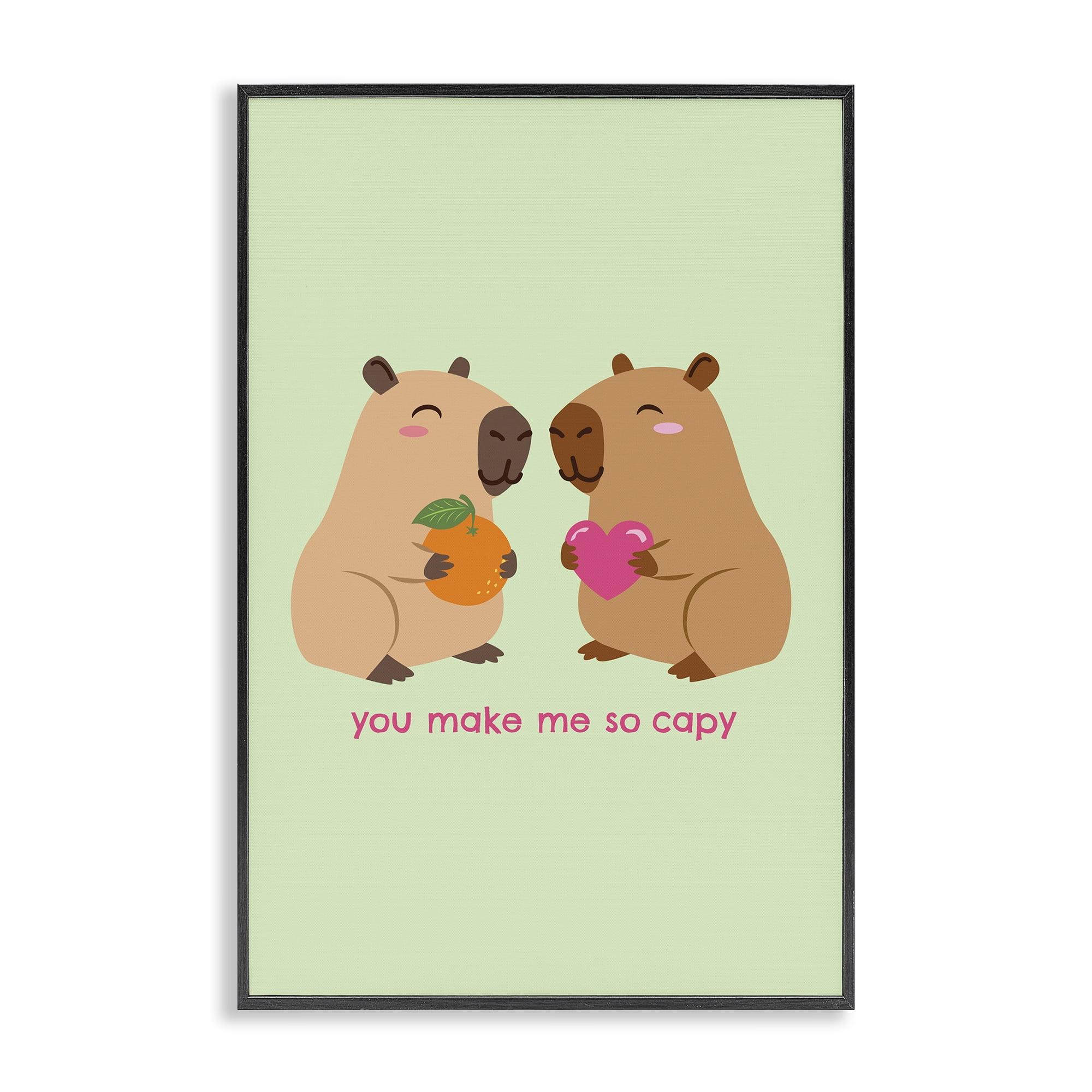 You Make Me So Capy Black Framed Giclee Art, design by Emily Dumas