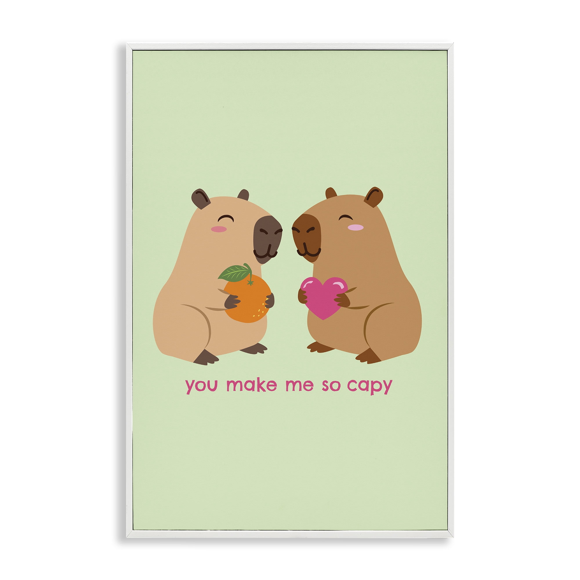 You Make Me So Capy White Framed Giclee Art, design by Emily Dumas