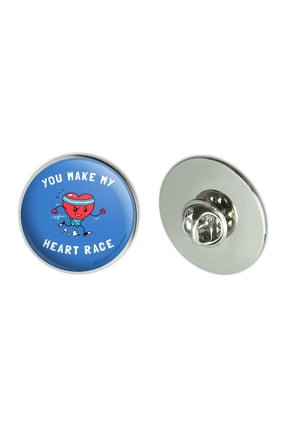 You Make My Heart Race Funny Humor Metal 1.1" Tie Tack Hat Lapel Pin Pinback