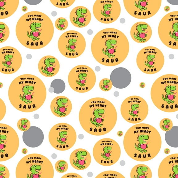 You Make My Heart Saur Soar Dinosaur Love Funny Humor Premium Gift Wrap Wrapping Paper Roll