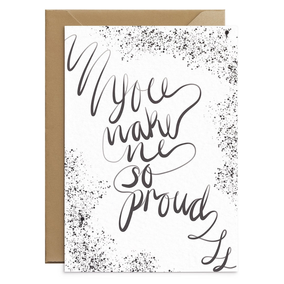 You Make Me So Proud Greeting Card – Elegant Handwritten Design – Blank ...