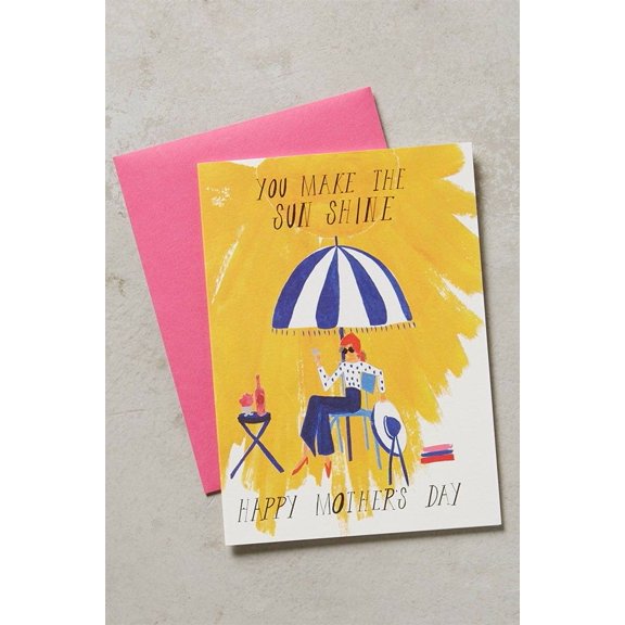 You Make the Sun Shine Mother’s Day Card – Vibrant Design with Pink Envelope – Blank Inside for Personal Messages – Perfect for Celebrating Moms and Mother Figures
