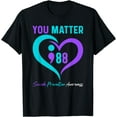 thumbnail image 1 of You Matter Dial 988 Heart Mental Health Suicide Prevention T-Shirt,Black, 1 of 6