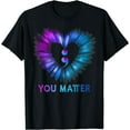 thumbnail image 1 of You Matter Don't Let Your Story End Semicolon Heart T-Shirt, 1 of 3