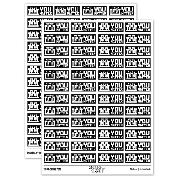 You Matter Science Beakers Teacher Student School Sticker Set - Black - Matte Finish - 1.25" Mini