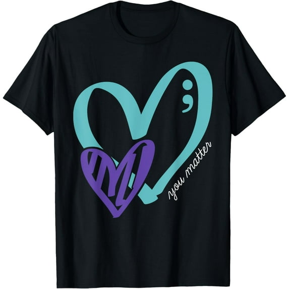 You Matter Suicide Prevention Awareness Teal Purple Heart T-Shirt