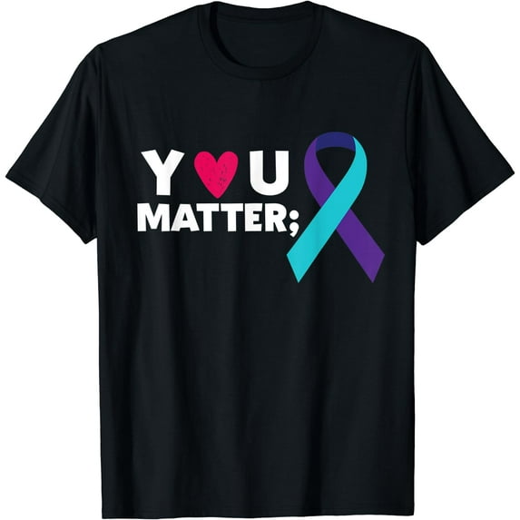 You Matter Suicide Prevention Awareness Teal Purple Ribbon T-Shirt