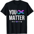 thumbnail image 1 of You Matter Suicide Prevention Teal Purple Awareness Ribbon T-Shirt, 1 of 4