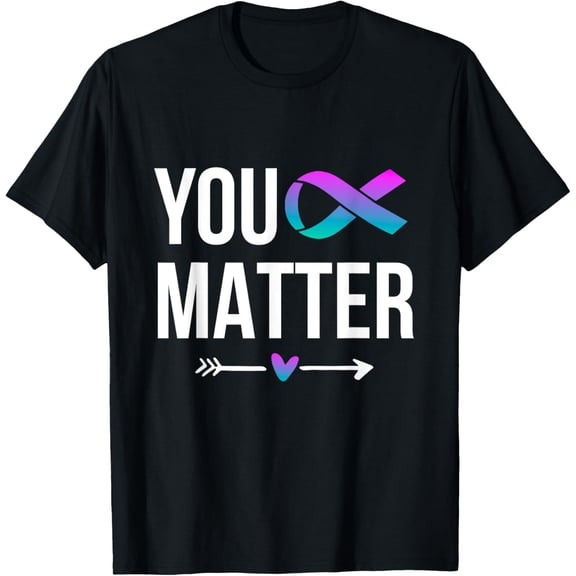You Matter Suicide Prevention Teal Purple Awareness Ribbon T-Shirt