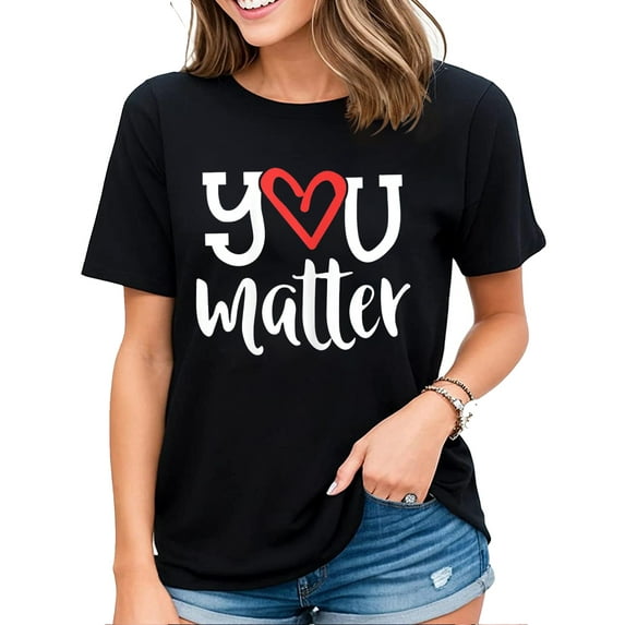 You Matter Teacher Heart Kindness Gift Counselor School Mental Health T-Shirt Black X-Large