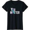 thumbnail image 1 of You Matter - Teal Purple Awareness Ribbon T-Shirt Women Tops, 1 of 3
