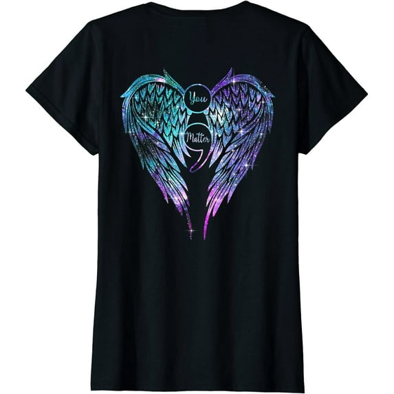 You Matter Wings Suicide Prevention Awareness Womens T-Shirt Black X-Large