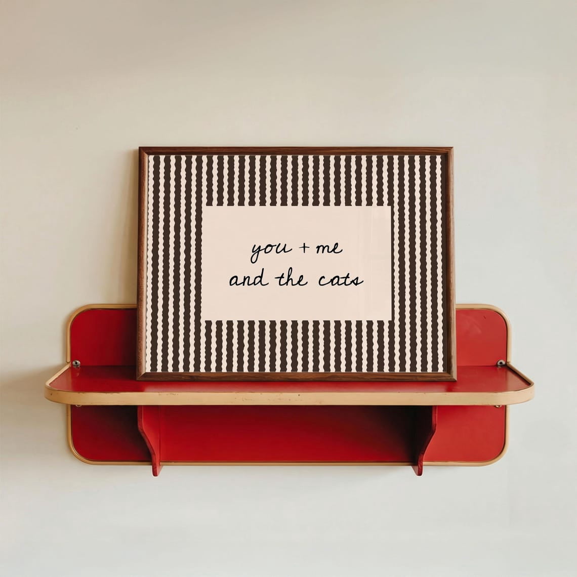 You Me And The Cats Vintage Minimalist Hand Written Text Wall Art ...