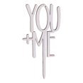 thumbnail image 1 of You + Me Cake Topper Wooden Wedding Cake Picks For Valentine's Day Birthday Party Decoration, 1 of 8