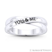 You & Me Love & Loyalty Promise Right-Hand Stackable Ring in .925 Sterling Silver