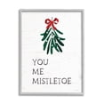 thumbnail image 1 of You Me Mistletoe Rustic Pattern Holiday Quote Inspirational Graphic Art Framed Art Print Wall Art, 1 of 5