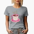 thumbnail image 1 of You, Me and a Cup of Tea Quote with Cute Hand Drawn Teacup, Valentine's Day Art Merch Gift, Heather Grey T-Shirt, 2XL, 1 of 5