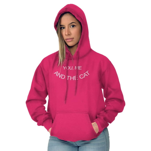 You Me and the Cat Couples Pet Lovers Hoodie Sweatshirt Women Brisco Brands S