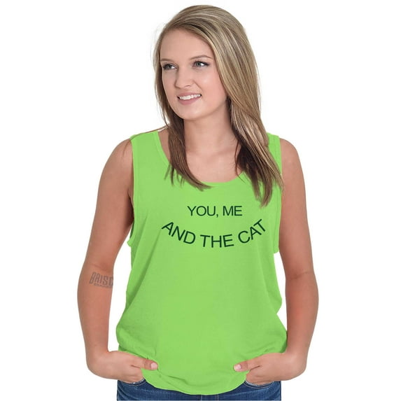 You Me and the Cat Couples Pet Lovers Tank Top Tee Shirt Women Brisco Brands S