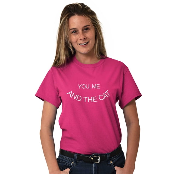 You Me and the Cat Couples Pet Lovers Women's Graphic T Shirt Tees Brisco Brands S