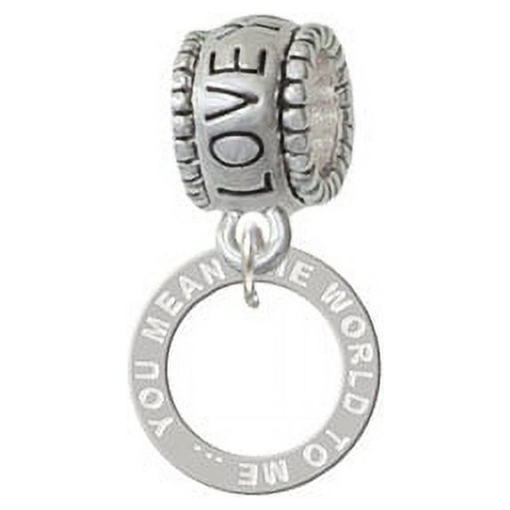 You Mean The World To Me Infinity Ring - Love You More Charm Bead