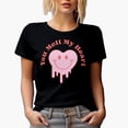 thumbnail image 1 of You Melt My Heart with Retro Melting Smiling Face Art, Valentine's Day Gift, Black T-Shirt, 2XL, 1 of 5