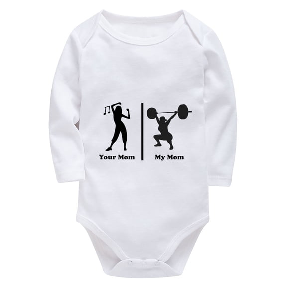You Mom And My Mom Is Strong Neutral Baby Outfits Long Sleeve Baby Girl Long Sleeve Onesie White Boys Rompers 18 Months