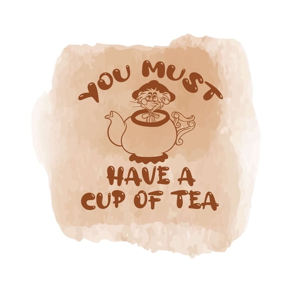 You Must Have A Cup Of Tea Tea Corner Decor Watercolor Wall Design Wall Art Sticker Designs Vinyl Stickers For Home House Walls Rooms Windows Bedroom Decoration Size (12x12 inch)