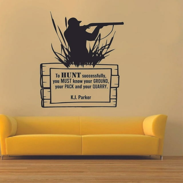 You Must Know Your Ground Quote Hunting Hunter Huntsman Hunt Forest Animal Quotes Wall Decal Sticker Vinyl Art Mural for Girls / Boys Home Room Walls Bedroom House Decor Decoration (30x30 inch)
