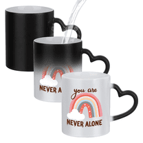 You are Never Alone Magic Mug,Inspirational Motivational Quotes Coffee Mug,Color Changing Mug,Coffee Tea Cup Ideal Gifts for Women,Her, Wife, Friend, Mom, Sister Birthday Christmas Gift 11oz