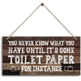 thumbnail image 1 of “You Never Know” Sign, Bathroom Signs - Funny Bathroom Sign Decor Farmhouse, Bathroom Wall Decor, Bathroom Shelf Decor, Funny Bathroom Wall Art, Bathroom Decor 10x5 Inch, 1 of 3