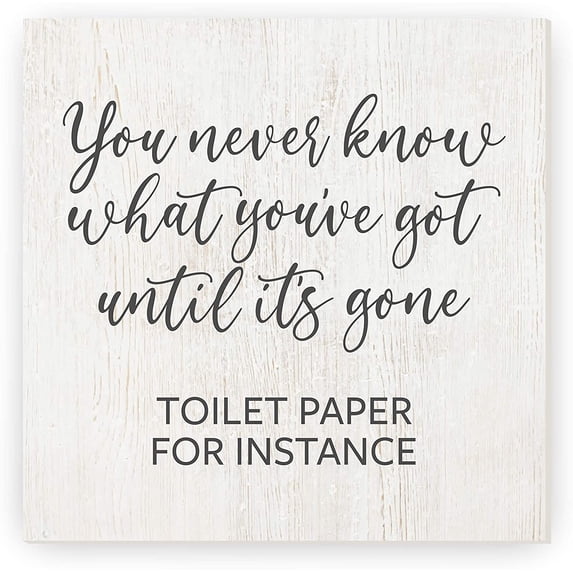 You Never Know What You've Got Until It's Gone Rustic Wood Sign 12x12 (Unframed)