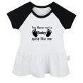 thumbnail image 1 of You Never Met a Baby Quite Like Me Funny Dresses For Baby, Newborn Babies Skirts, Infant Princess Dress, 0-24M Kids Graphic Clothes (Black Raglan Dresses, 0-6 Months), 1 of 4