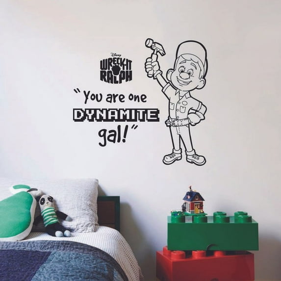 You Are One Dynamite Gal Fix It Felix Wreck It Ralph Disney Vinyl Wall Art Wall Sticker Wall Decal Decoration For Home Room Wall Boys Girls Room Playroom Wall Décor Décor Design Size (20x20 inch)