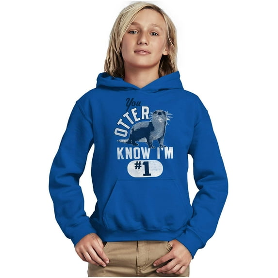 You Otter Know Im Number 1 Funny Pun Youth Hoodie Boy Girl Teen Brisco Brands S